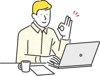 問題ないと指し示しているイラスト