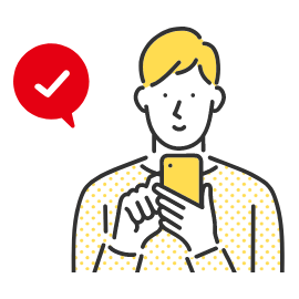 男性がスマホで検索しているイラスト